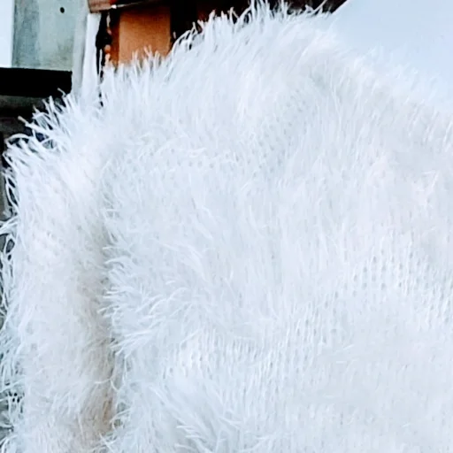 Saco de lana pelo de mono color blanco - imagen 3