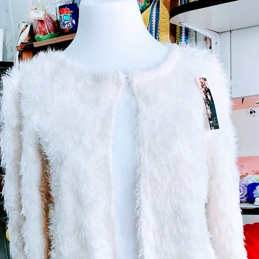 Saco de lana pelo de mono color blanco - imagen 2